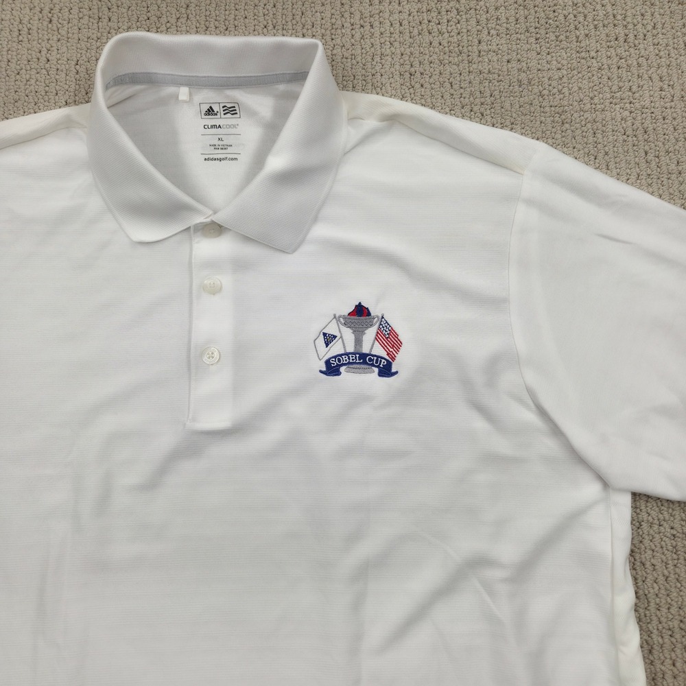 Adidas ClimaCool Golf Polo Shirt PGA Sobel‎ Cup The Tour Club White Mens XL